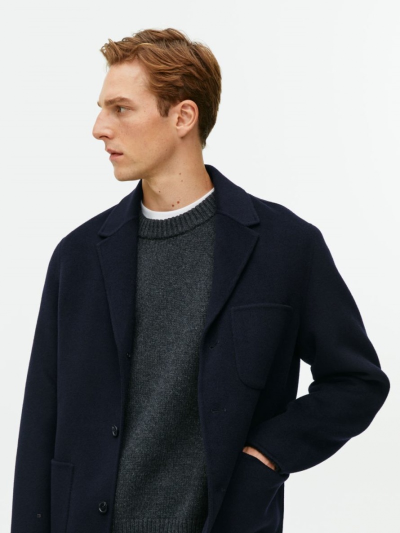 Blazer Arket Double-Face Lână Barbati Albastri Inchis | Romania-HVAE84150