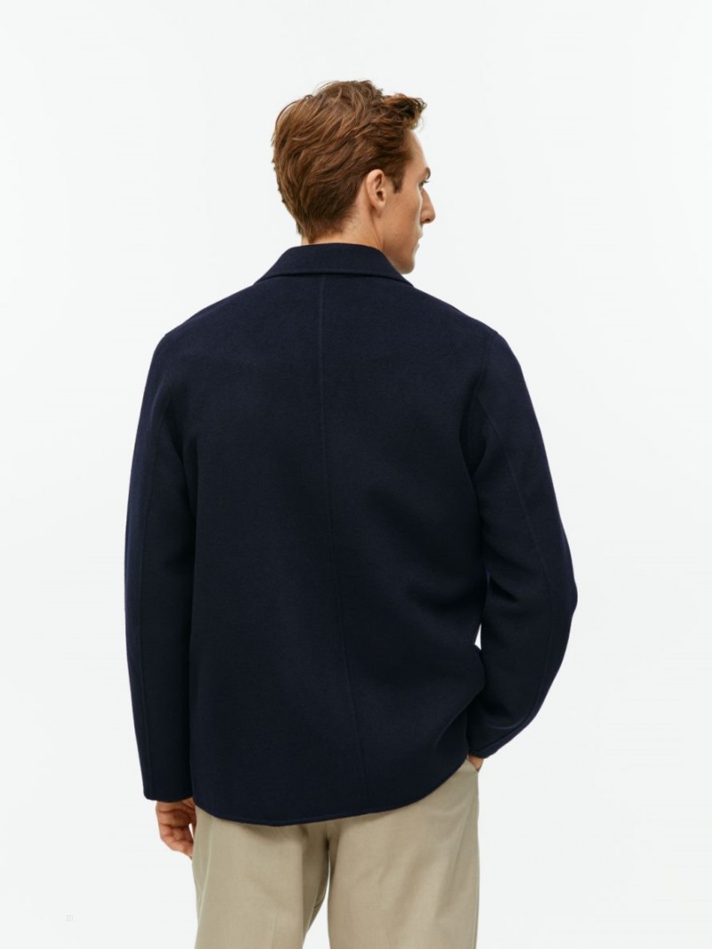 Blazer Arket Double-Face Lână Barbati Albastri Inchis | Romania-HVAE84150