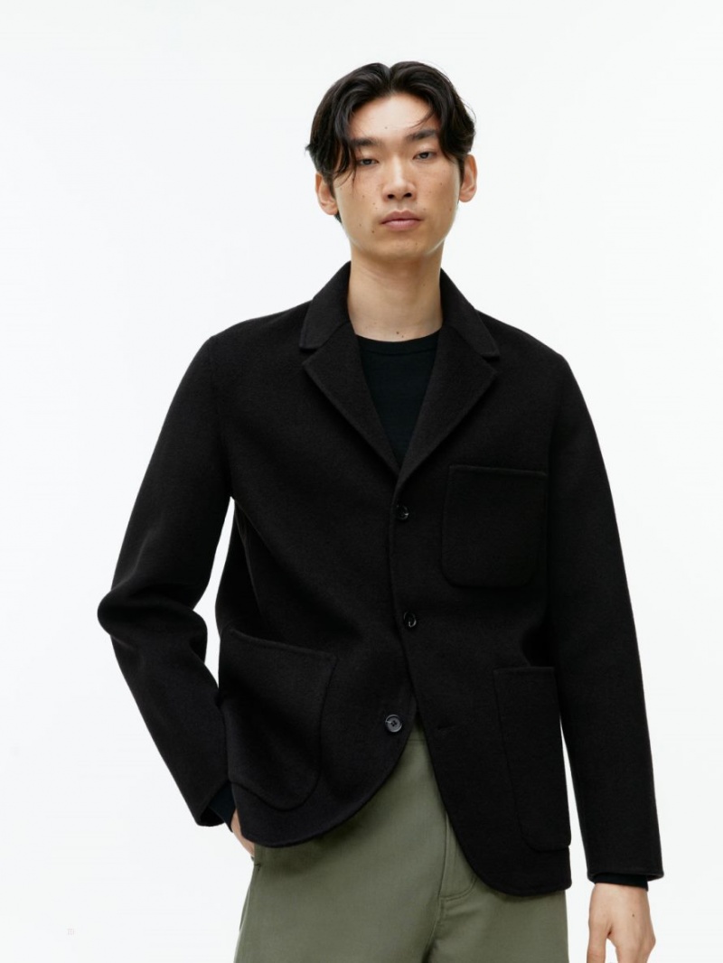 Blazer Arket Double-Face Lână Barbati Negrii | Romania-CYWM04687