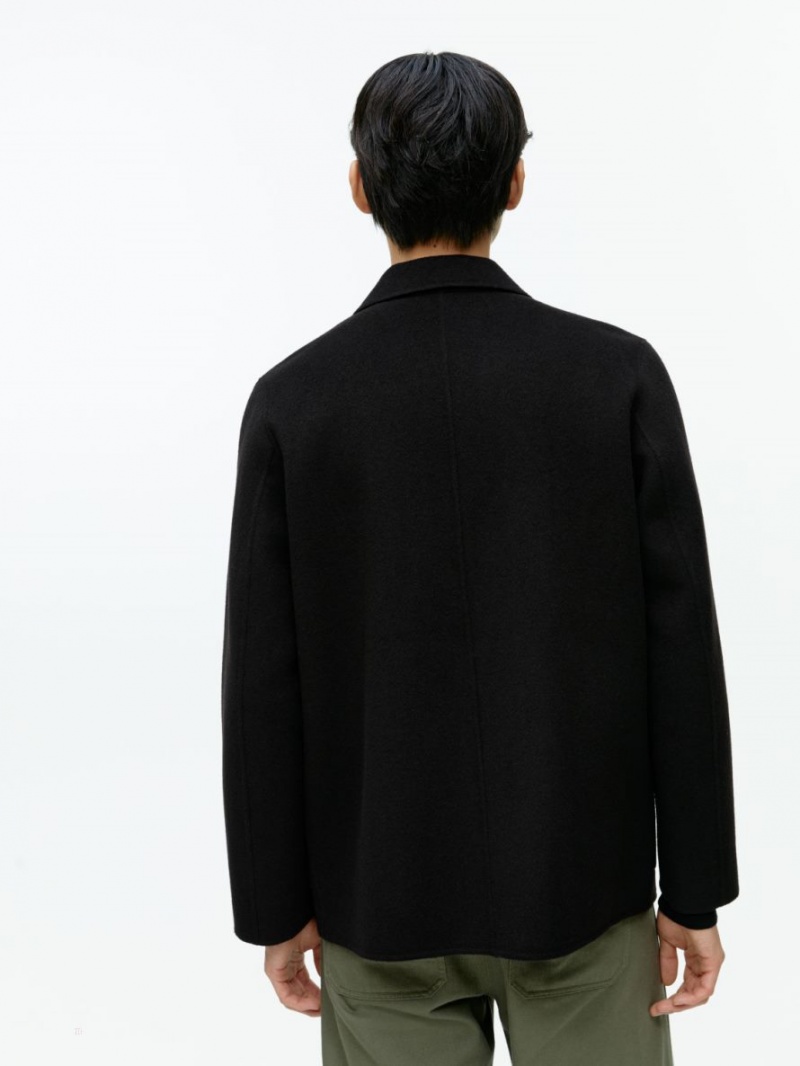 Blazer Arket Double-Face Lână Barbati Negrii | Romania-CYWM04687