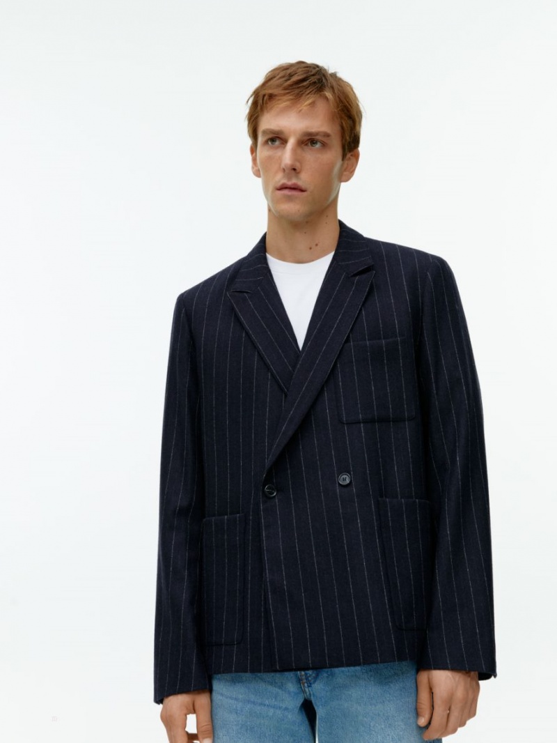 Blazer Arket Lână Blend Barbati Bleumarin | Romania-CAFS52376