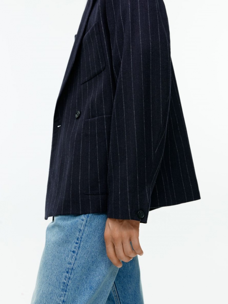 Blazer Arket Lână Blend Barbati Bleumarin | Romania-CAFS52376