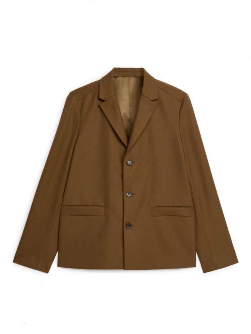 Blazer Arket Lână Blend Barbati Maro | Romania-KYGH82954