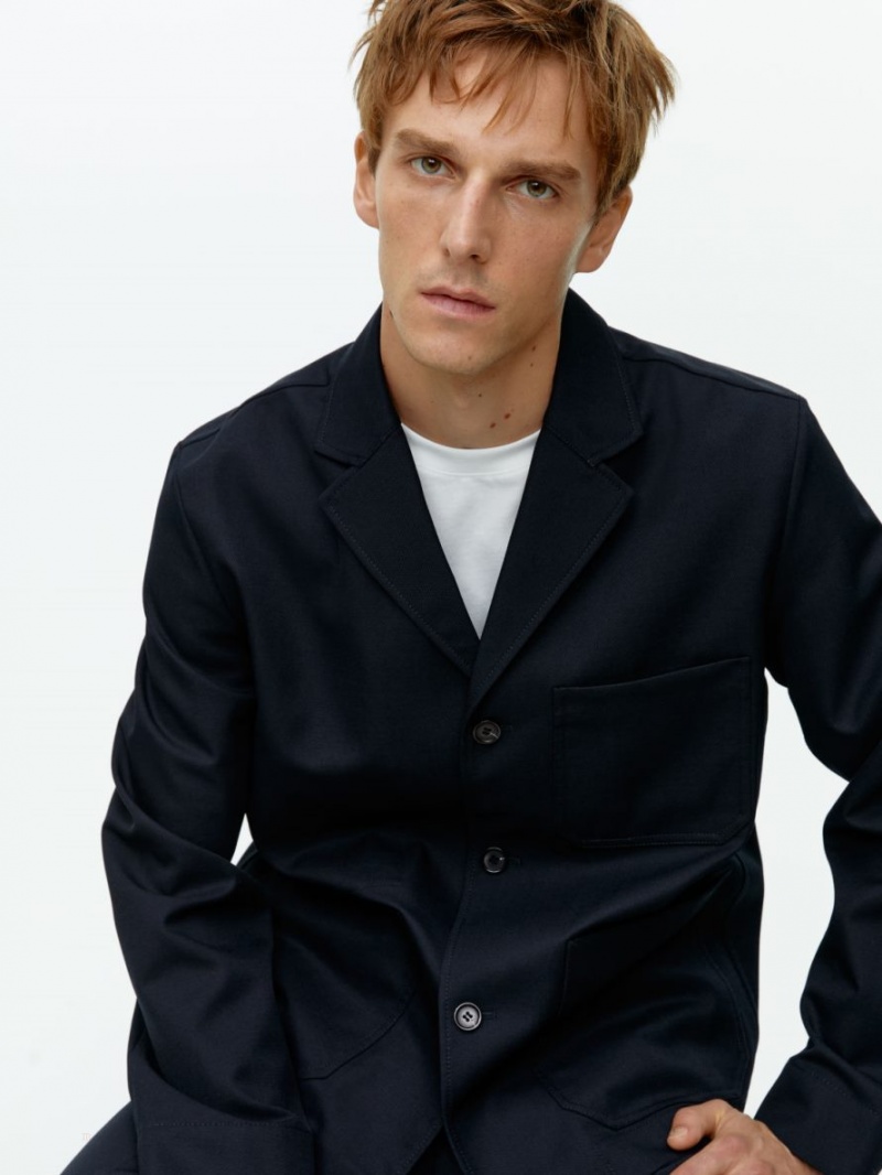 Blazer Arket Lână Twill Barbati Negrii | Romania-SUBM64190