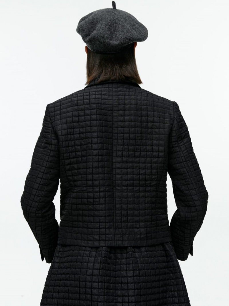 Blazer Arket Matlasat Dama Negrii | Romania-QOSV02143
