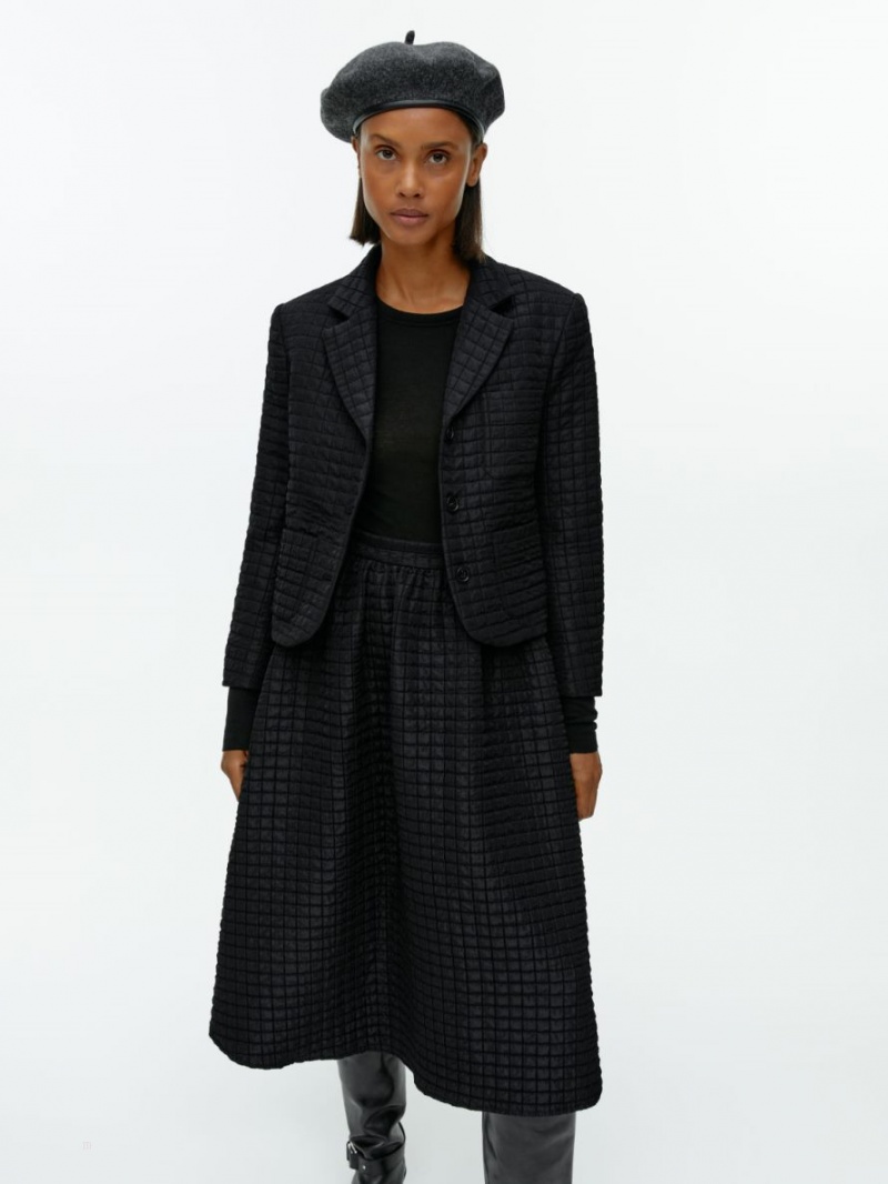 Blazer Arket Matlasat Dama Negrii | Romania-QOSV02143