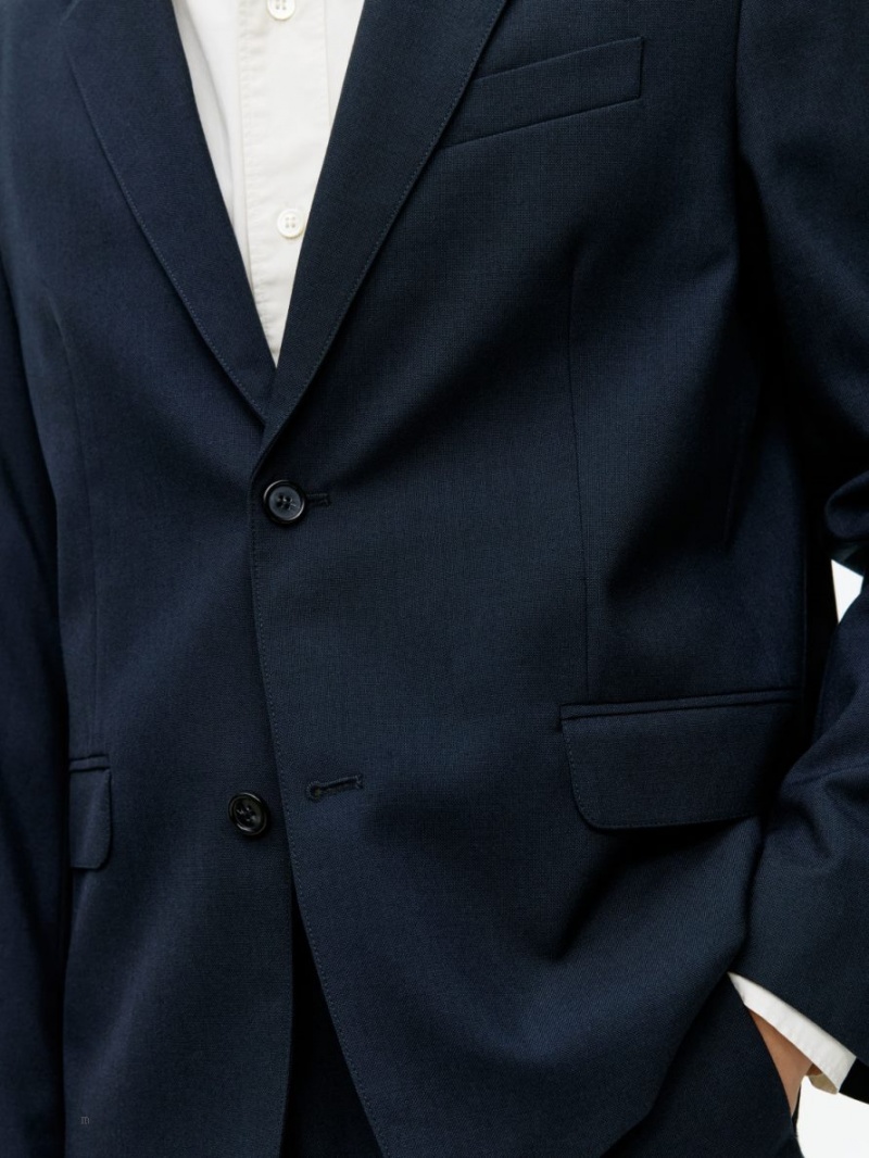 Blazer Arket Modern Hopsack Barbati Albastri Inchis | Romania-NDMO54796