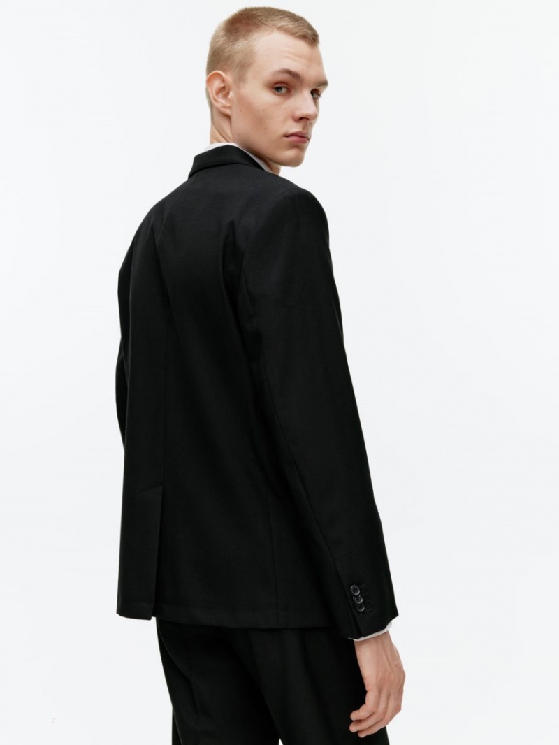 Blazer Arket Modern Hopsack Barbati Negrii | Romania-ZUBH19860
