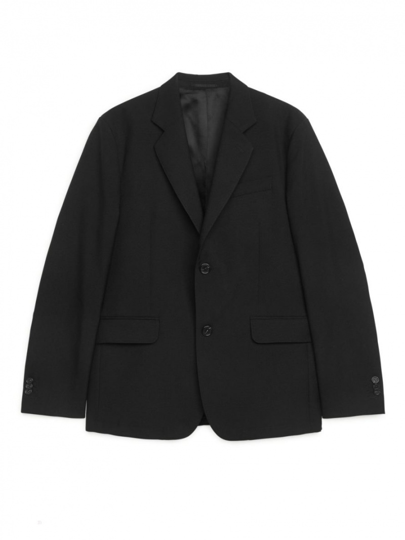 Blazer Arket Modern Hopsack Barbati Negrii | Romania-ZUBH19860