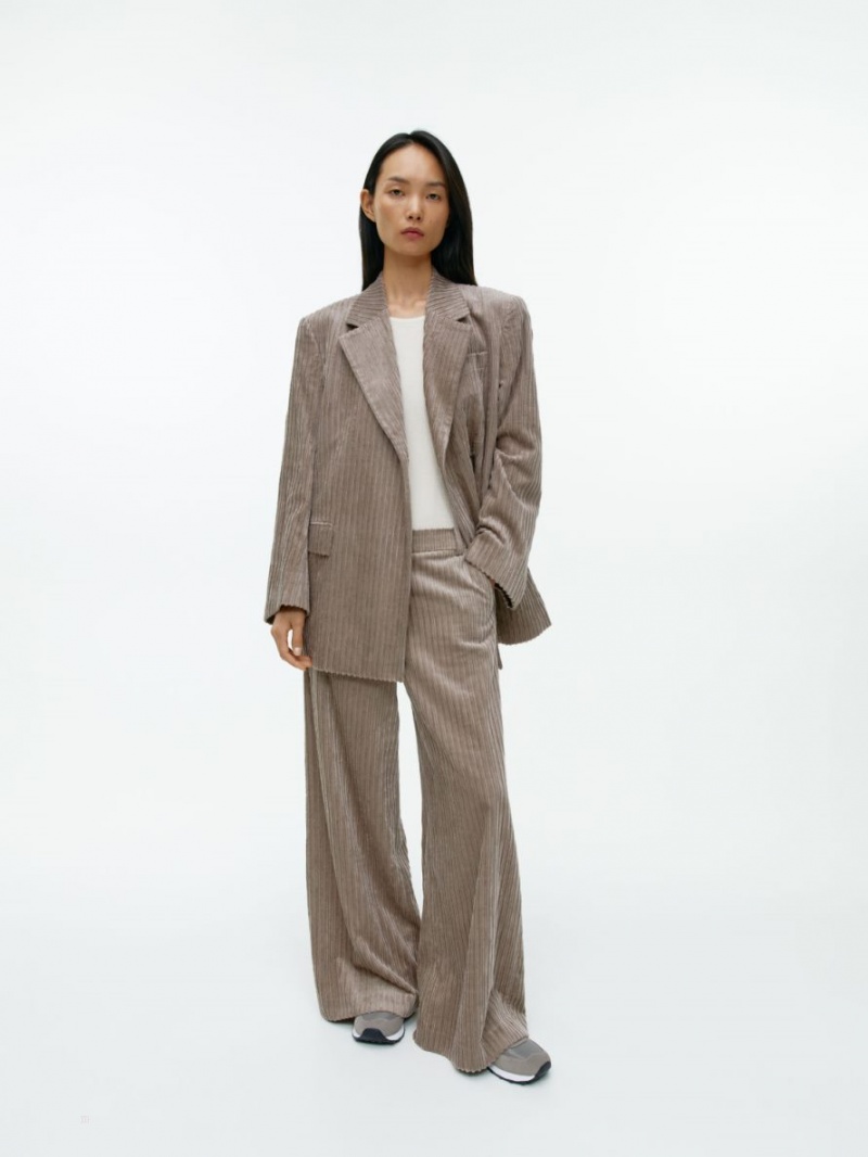 Blazer Arket Oversized Corduroy Dama Gri | Romania-FUSE87965