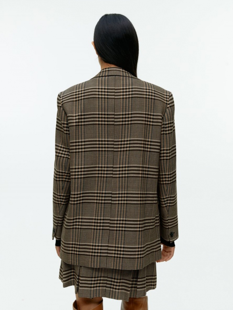 Blazer Arket Oversized Lână-Blend Dama Bej Maro | Romania-YJBV43715