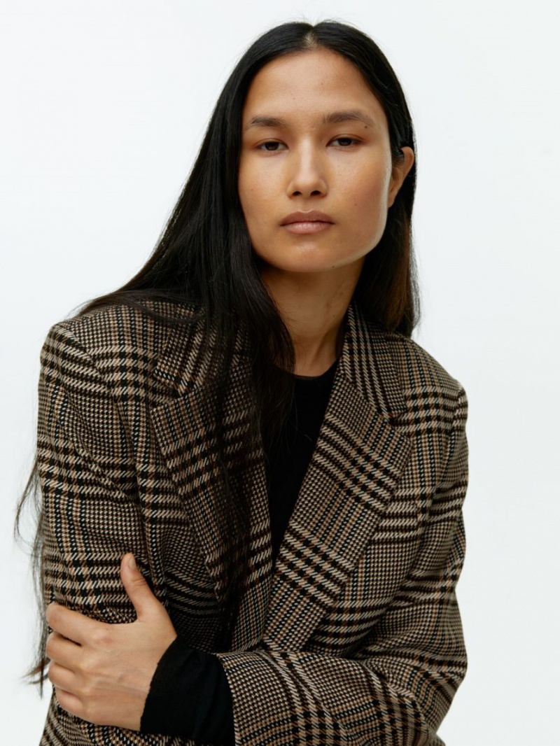 Blazer Arket Oversized Lână-Blend Dama Bej Maro | Romania-YJBV43715