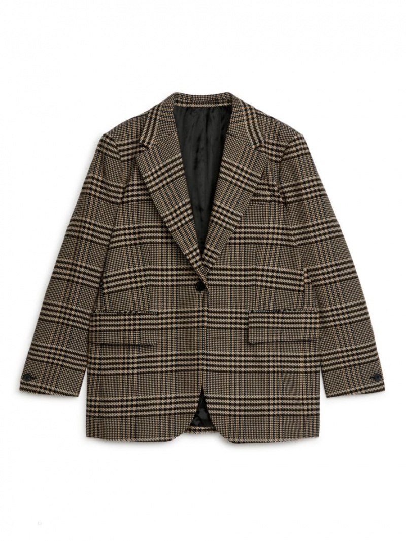 Blazer Arket Oversized Lână-Blend Dama Bej Maro | Romania-YJBV43715
