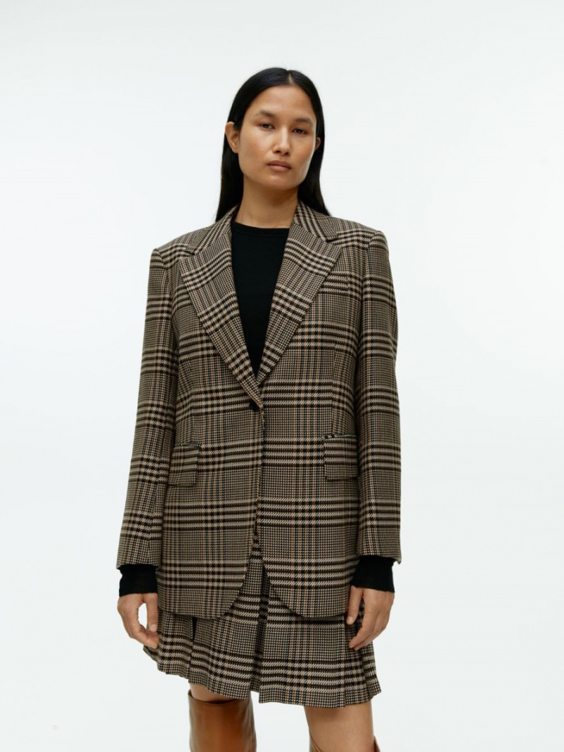 Blazer Arket Oversized Lână-Blend Dama Bej Maro | Romania-YJBV43715