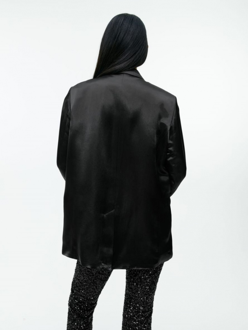 Blazer Arket Oversized Satin Dama Gri Inchis | Romania-QMKT38926