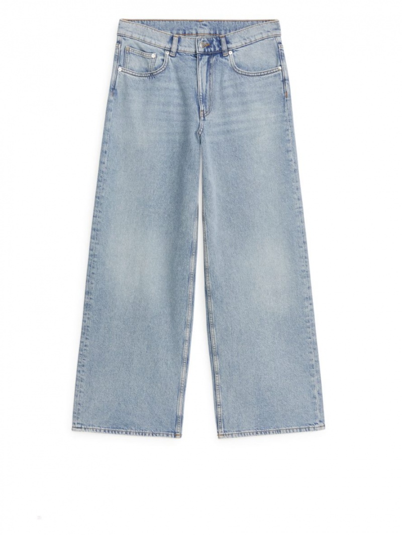 Blugi Arket CLOUD Low Loose Dama Albastri | Romania-FJDW28049