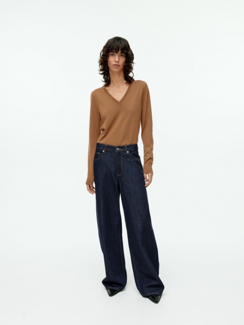 Blugi Arket CLOUD Low Loose Dama Albastri Inchis | Romania-XVRM87145