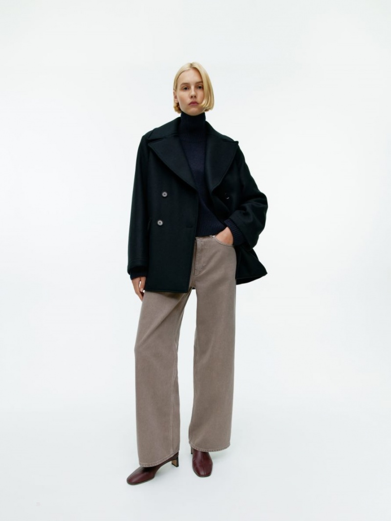 Blugi Arket CLOUD Low Loose Dama Bej Inchis | Romania-FVWY12409