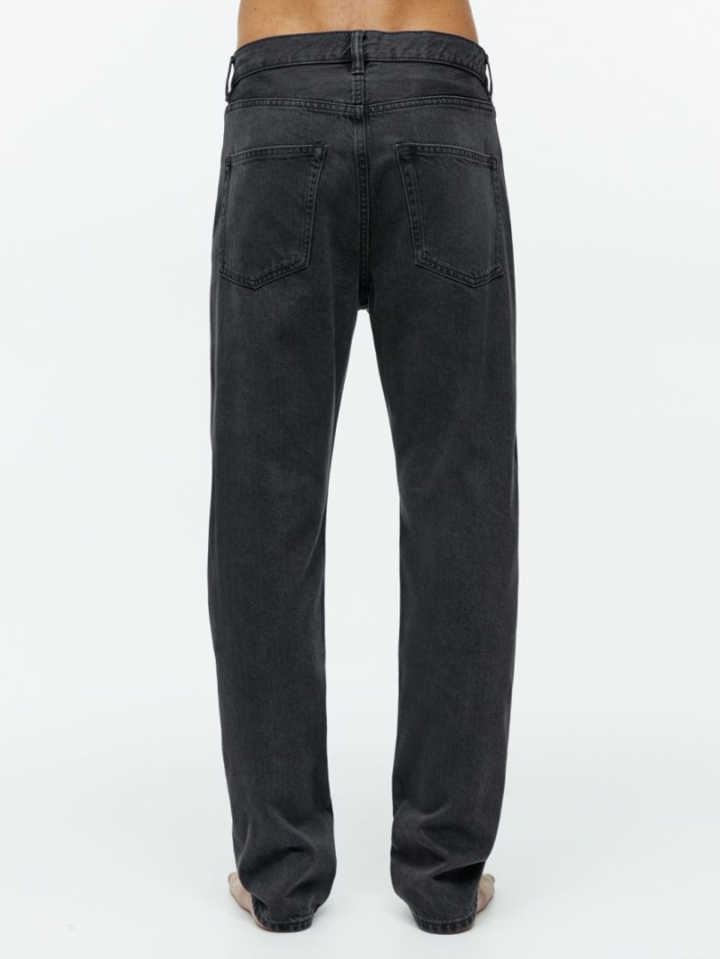 Blugi Arket COAST Relaxed Tapered Barbati Negrii | Romania-KOUA46980