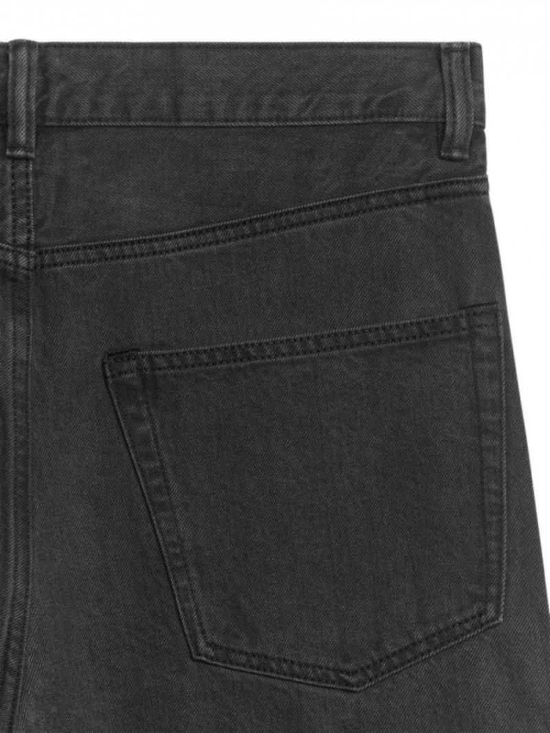 Blugi Arket COAST Relaxed Tapered Barbati Negrii | Romania-KOUA46980
