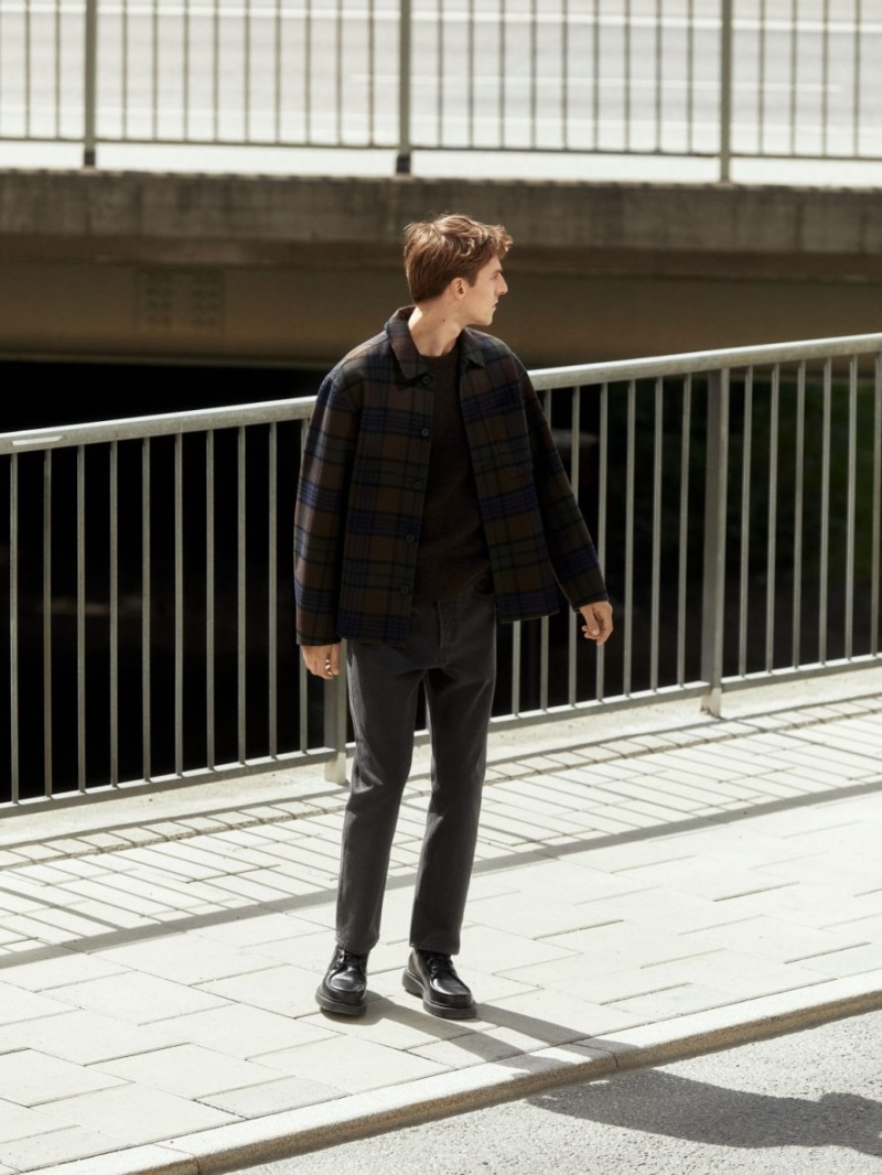 Blugi Arket COAST Relaxed Tapered Barbati Negrii | Romania-KOUA46980