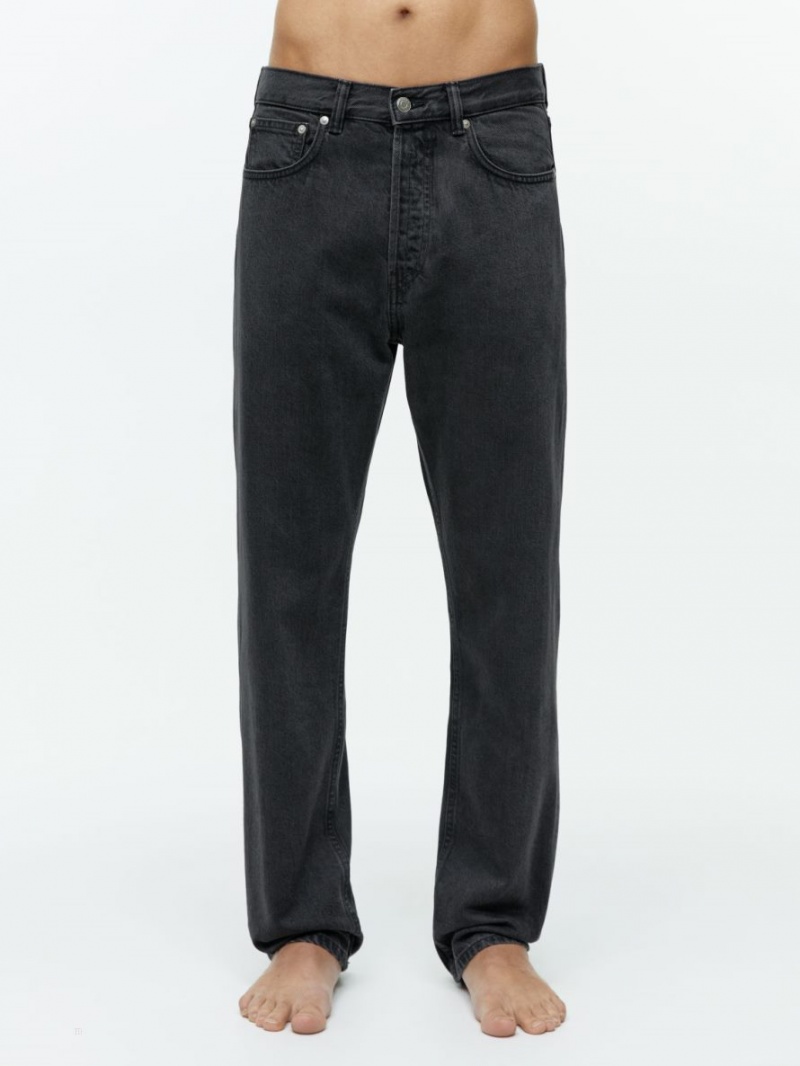 Blugi Arket COAST Relaxed Tapered Barbati Negrii | Romania-KOUA46980