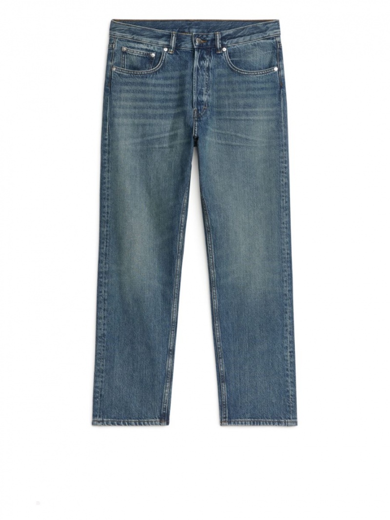 Blugi Arket COAST Relaxed Tapered Barbati Albastri Inchis | Romania-MRJW52703