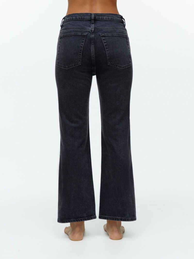 Blugi Arket FERN CROPPED Flared Stretch Dama Negrii | Romania-CSYW16758