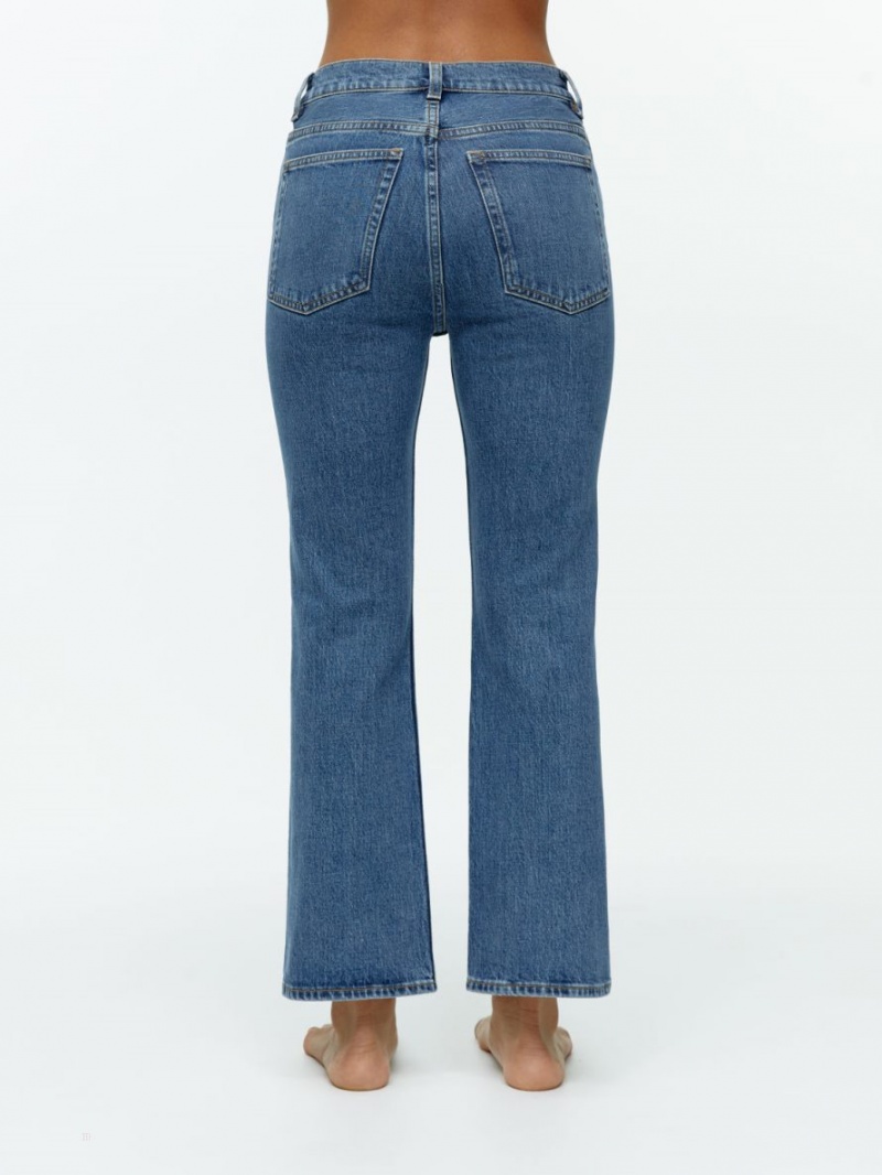Blugi Arket FERN CROPPED Flared Stretch Dama Albastri | Romania-JYTL62381