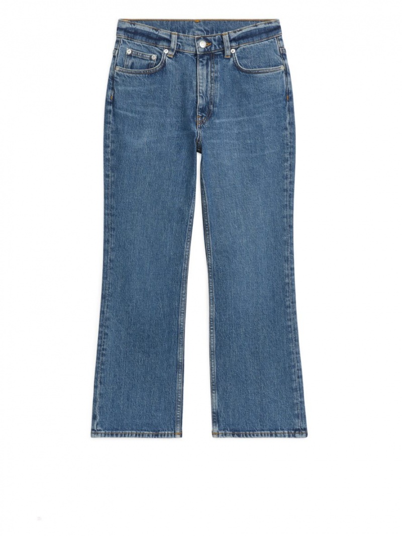 Blugi Arket FERN CROPPED Flared Stretch Dama Albastri | Romania-JYTL62381