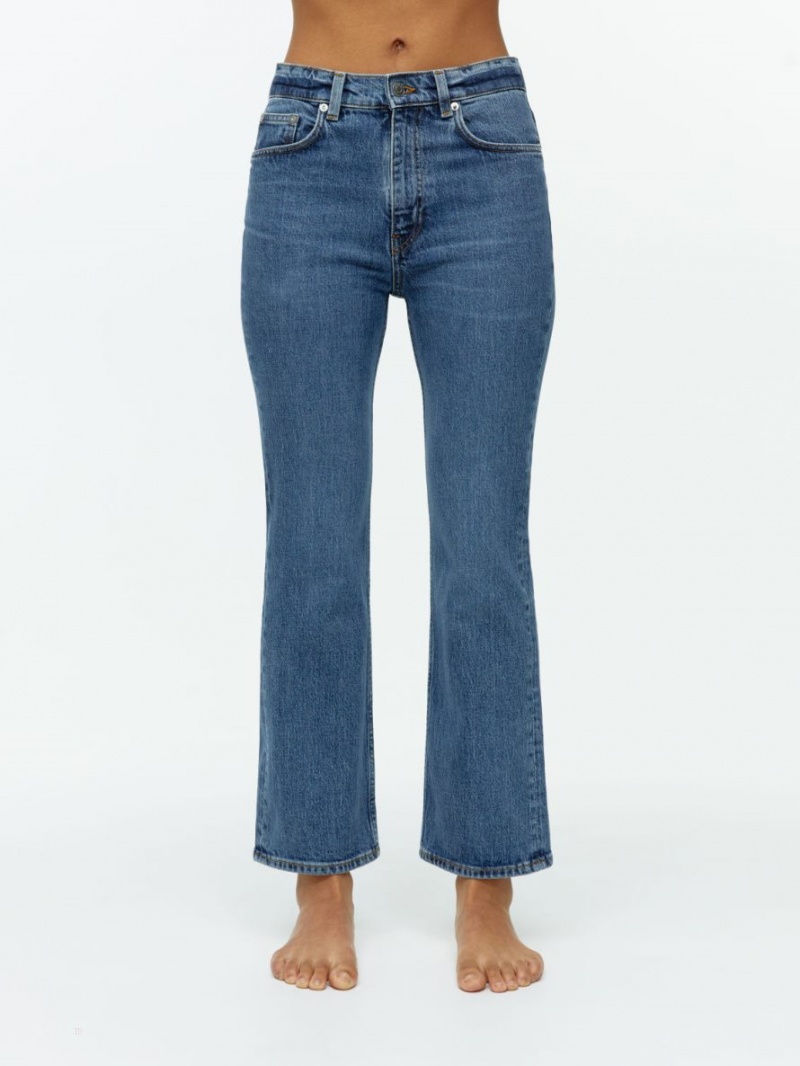 Blugi Arket FERN CROPPED Flared Stretch Dama Albastri | Romania-JYTL62381