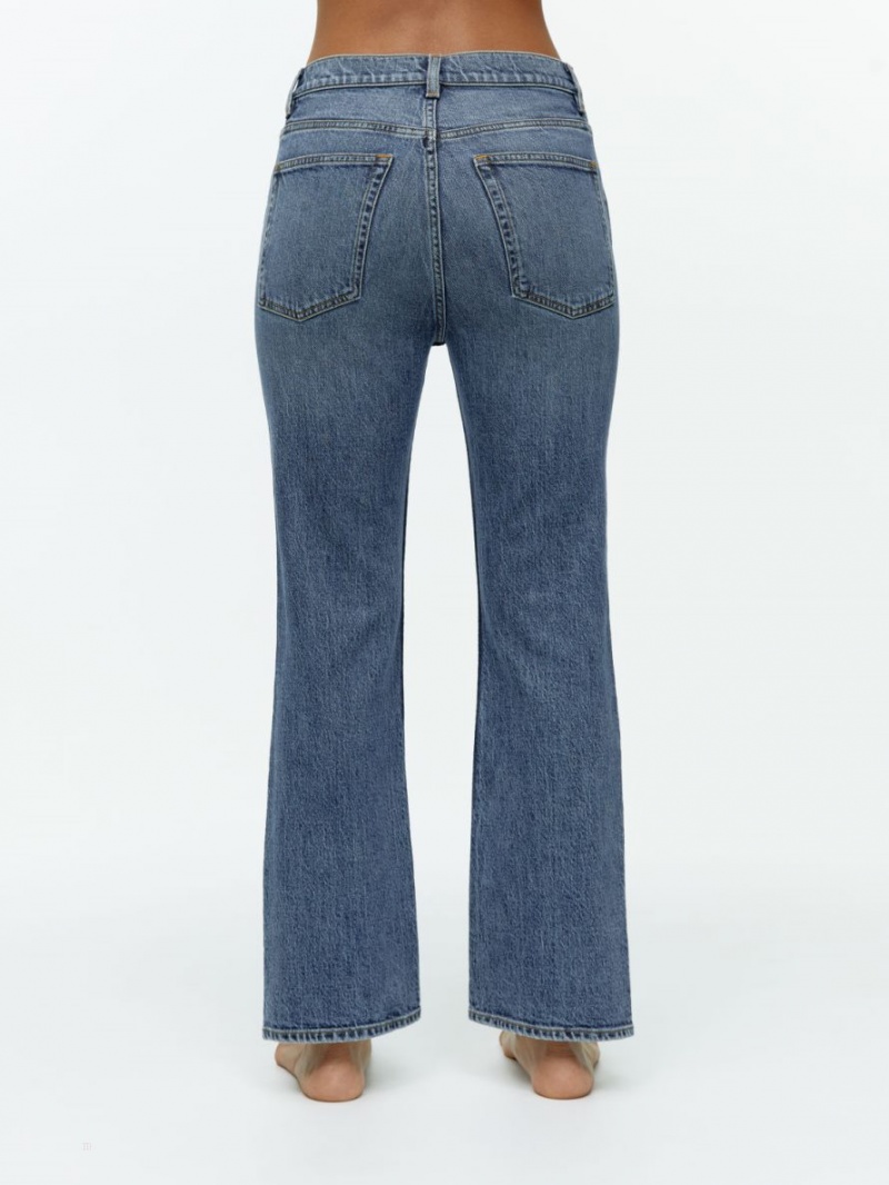 Blugi Arket FERN CROPPED Flared Stretch Dama Albastri | Romania-MPXJ17304