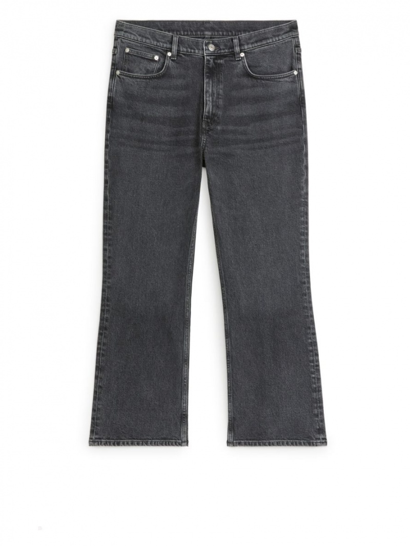 Blugi Arket FERN CROPPED Flared Stretch Dama Gri | Romania-ARYS28549