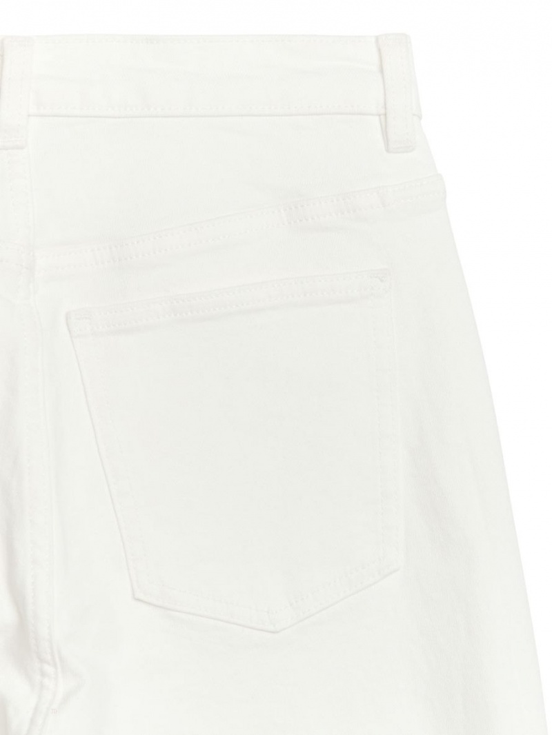 Blugi Arket FERN CROPPED Flared Stretch Dama Albi | Romania-LYTG79862