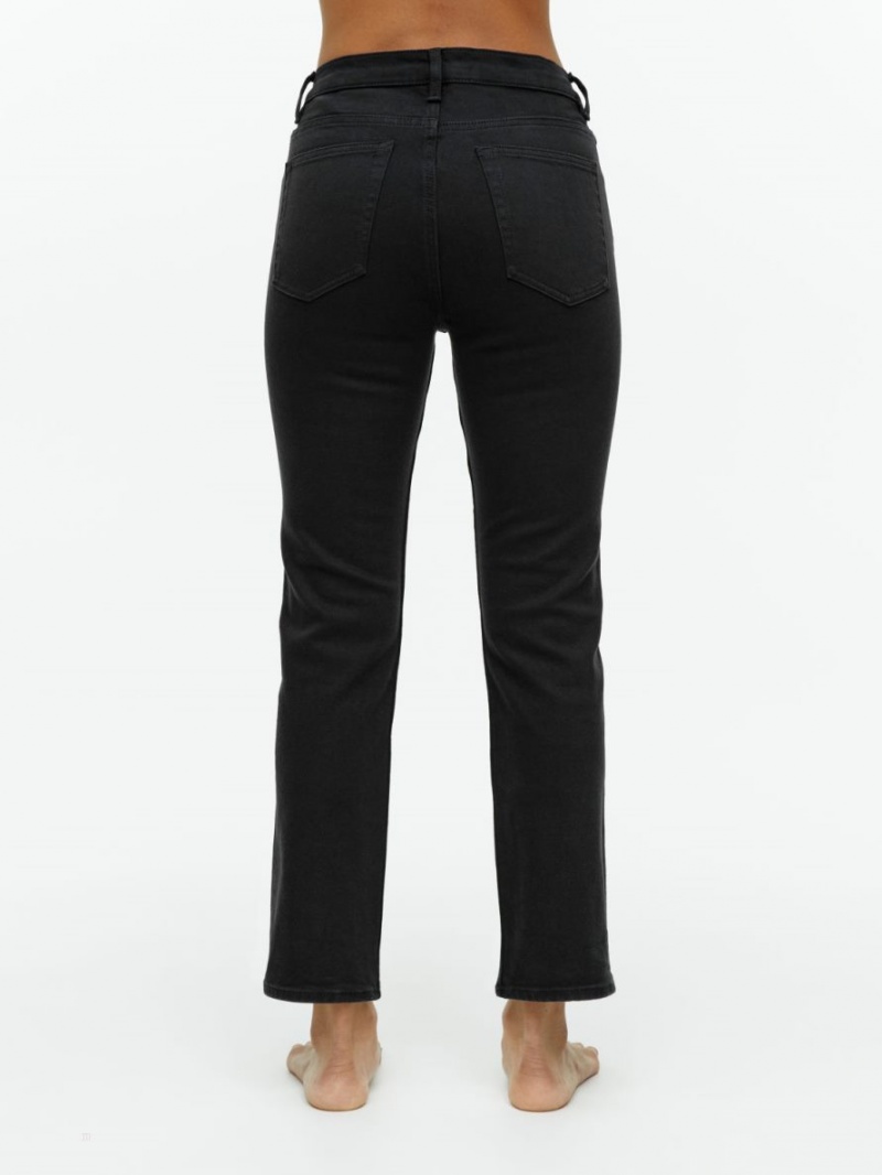 Blugi Arket JADE CROPPED Slim Stretch Dama Negrii | Romania-BSCK08724
