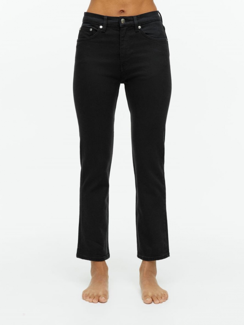 Blugi Arket JADE CROPPED Slim Stretch Dama Negrii | Romania-BSCK08724