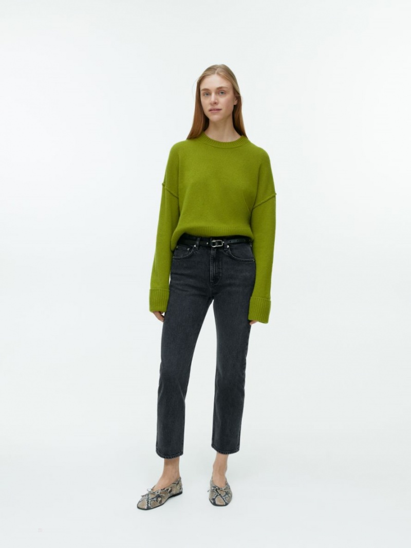 Blugi Arket JADE CROPPED Slim Stretch Dama Negrii | Romania-BQLZ76138