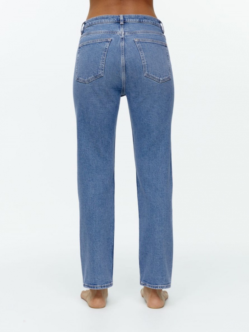 Blugi Arket JADE CROPPED Slim Stretch Dama Albastri | Romania-OQNK72381