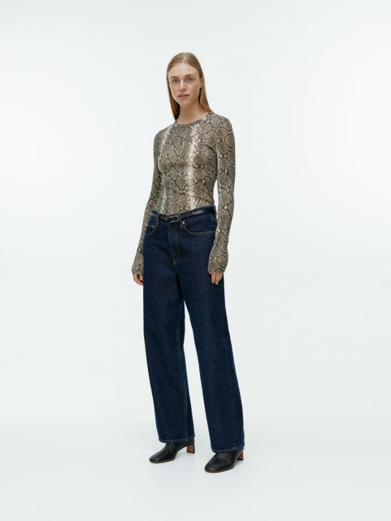 Blugi Arket LARK Loose Dama Albastri Inchis | Romania-BRPE45319
