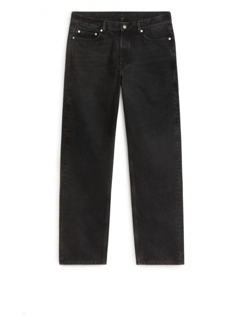 Blugi Arket LOOSE Barbati Negrii | Romania-ZVHA54271