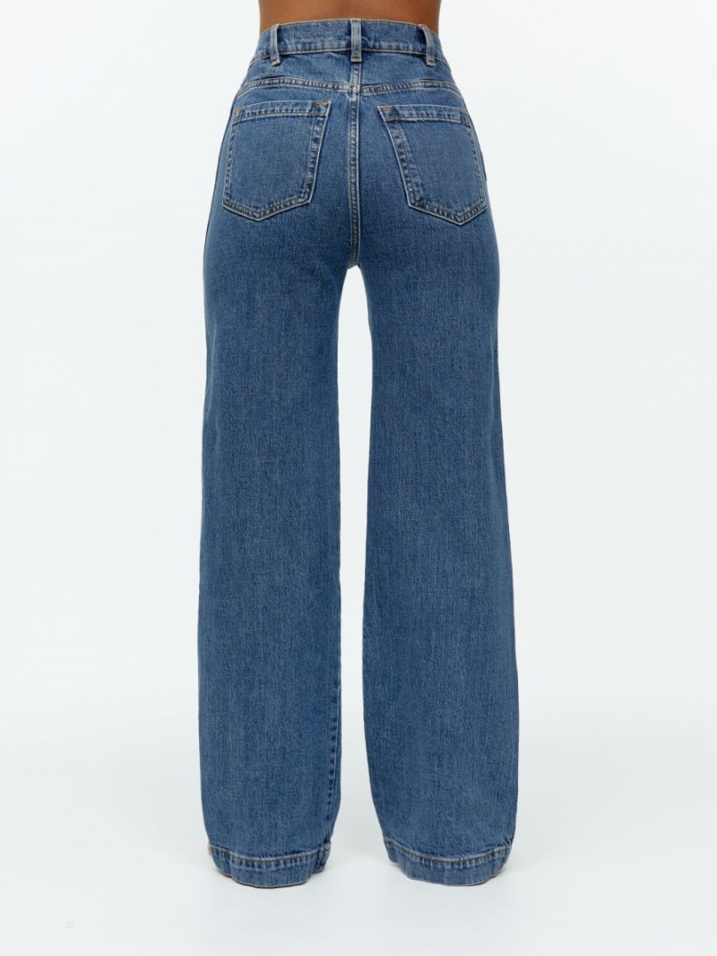 Blugi Arket LUPINE High Flared Stretch Dama Albastri | Romania-OFYX69321