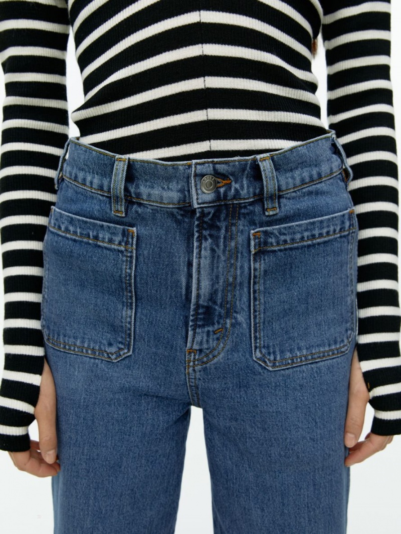 Blugi Arket LUPINE High Flared Stretch Dama Albastri | Romania-OFYX69321
