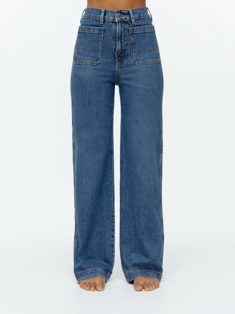 Blugi Arket LUPINE High Flared Stretch Dama Albastri | Romania-OFYX69321