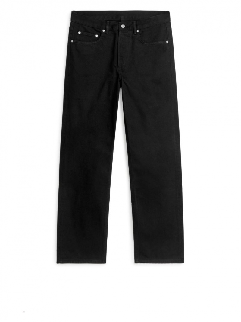 Blugi Arket OCEAN Loose Drept Barbati Negrii | Romania-JNEU72089