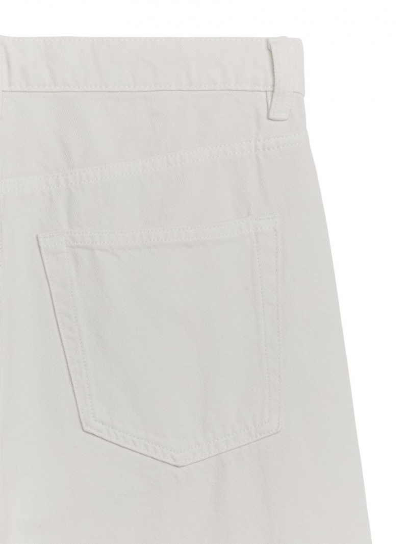Blugi Arket SHORE Low Relaxed Dama Albi | Romania-LQNF75341