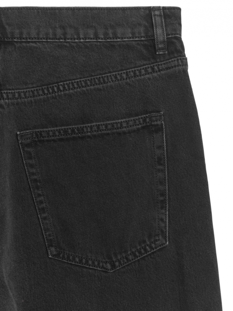 Blugi Arket SHORE Low Relaxed Dama Negrii | Romania-ZTUM84791