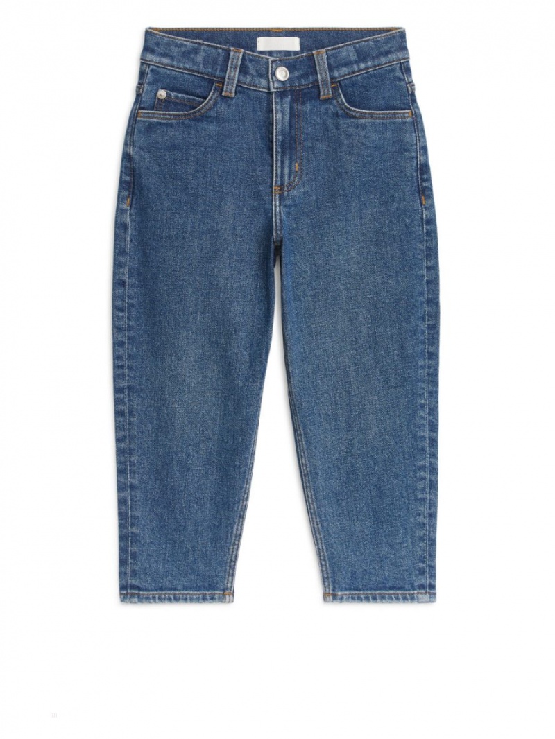 Blugi Arket Tapered Stretch Fete Albastri | Romania-ZEXR02956