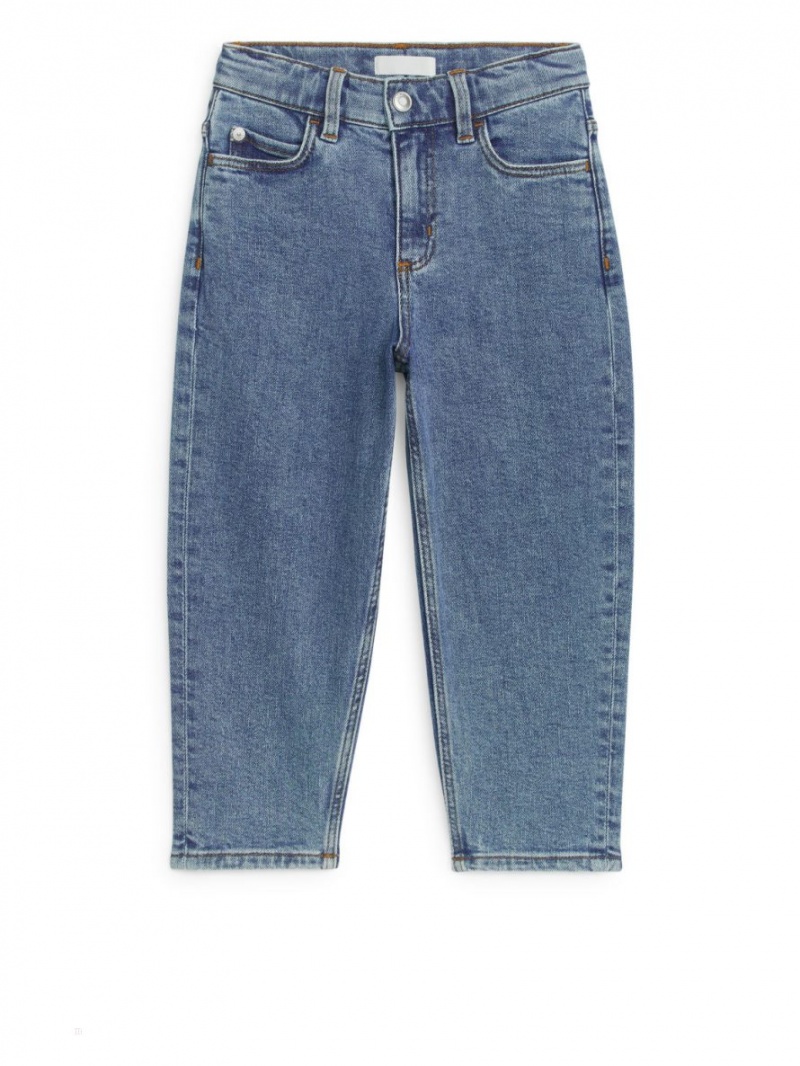 Blugi Arket Tapered Stretch Fete Albastri | Romania-UYGE65219