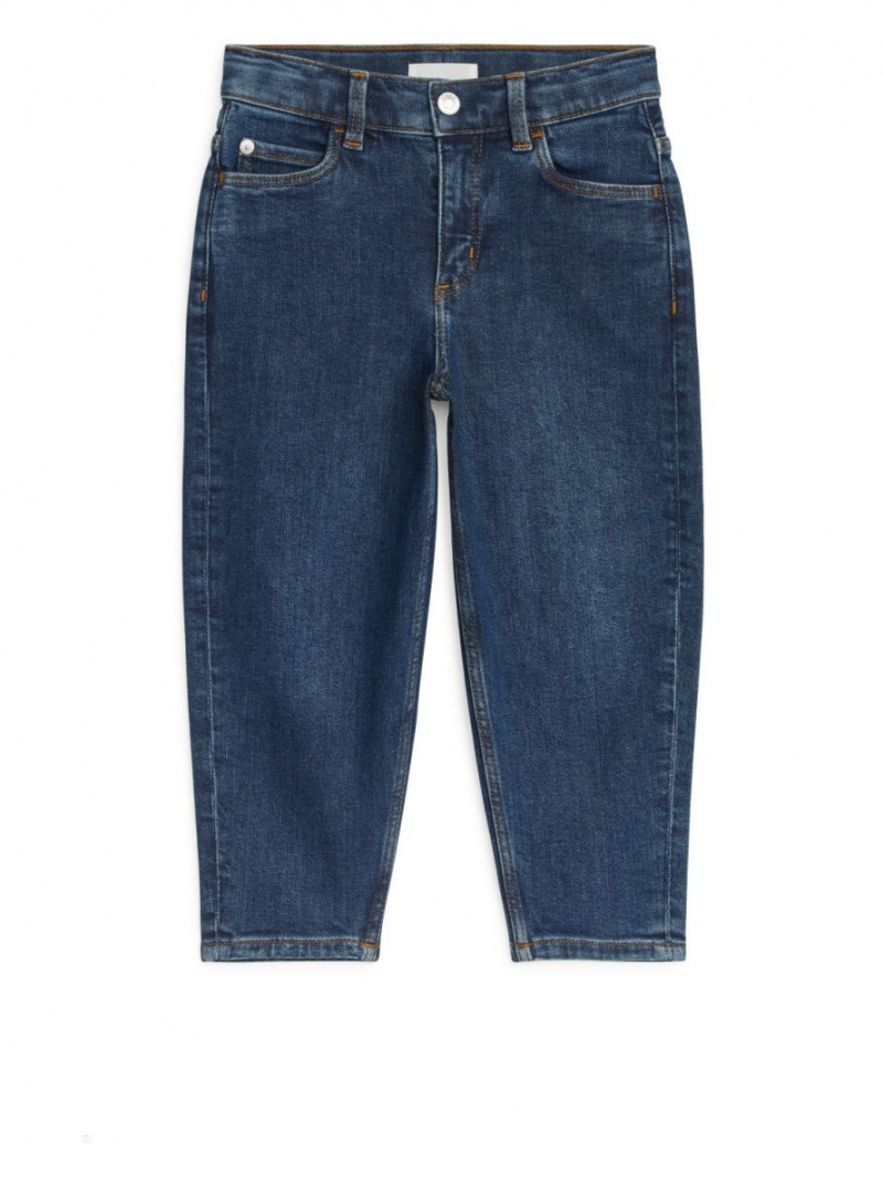 Blugi Arket Tapered Stretch Fete Albastri Inchis | Romania-XIDB86319