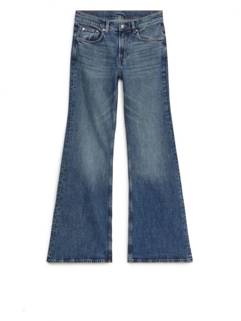 Blugi Arket WAVE Slim Flared Stretch Dama Albastri | Romania-KGZV92704